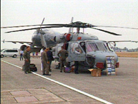 Military helicopter, for sale at the Airshow.