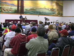 Wide shot of June 7 2004 event at the Maritime Labour Centre